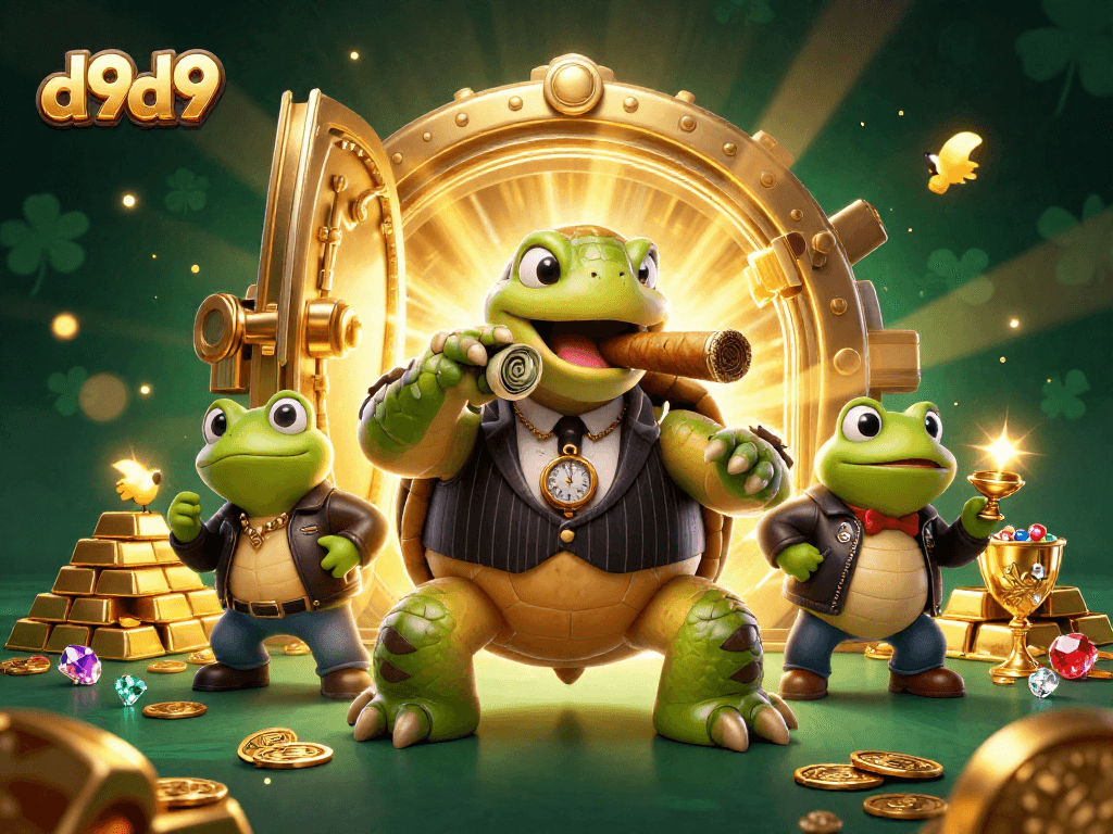 Naglalaro ng d9d9 sa masayang casino na may gintong yaman at makukulay na hiyas