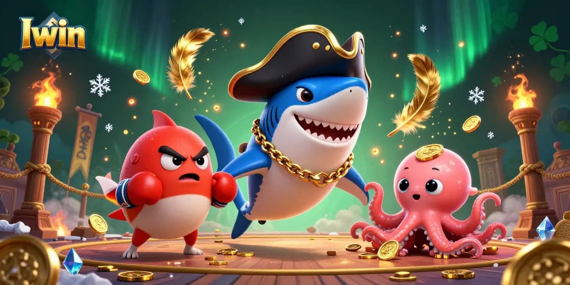Iwin brings excitement to the casino world with a thrilling illustration showcasing iconic gambling elements and fun characters.