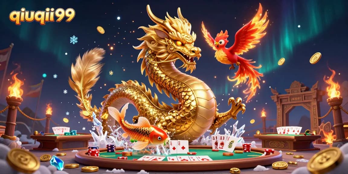 Experience thrilling play at qiuqiu99 with vibrant characters amidst rich casino elements.