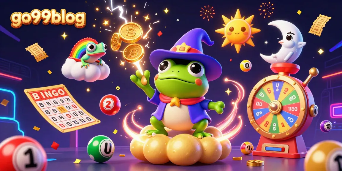 Experience the thrill of winning with go99blog as the weather wizard frog conjures golden coins and lottery excitement.