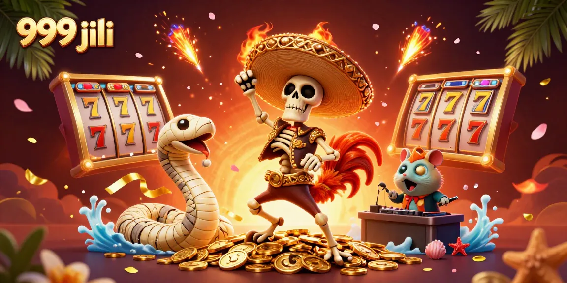 Experience vibrant 999 jili gaming action with a mariachi rooster and thrilling slots.
