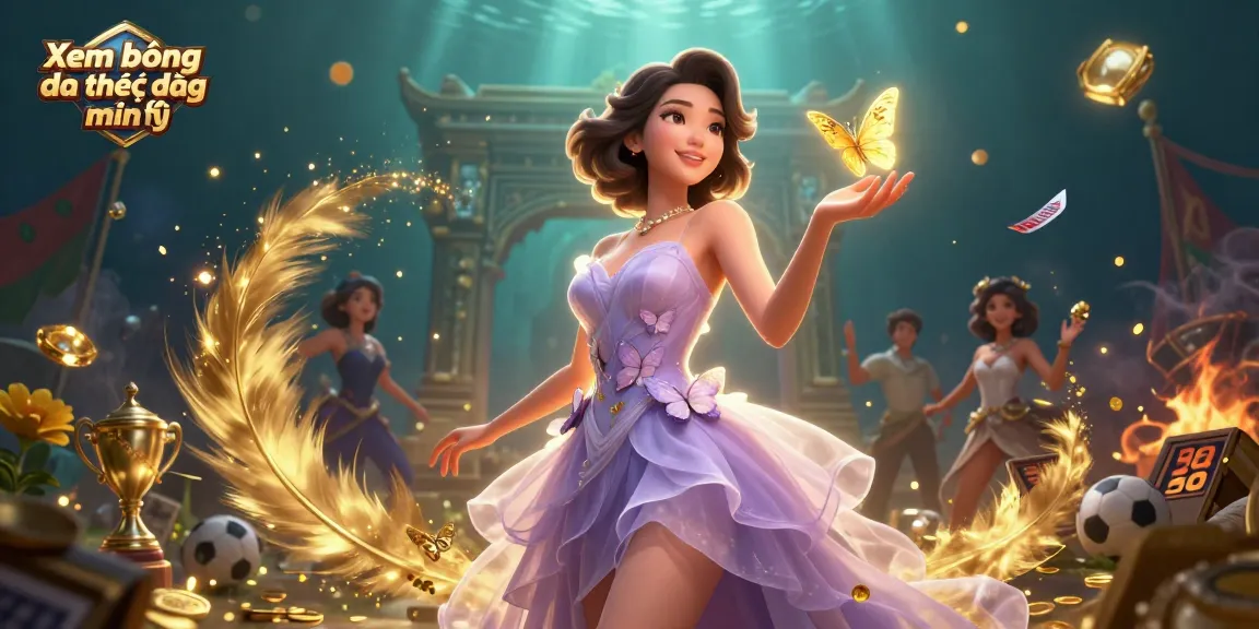Xem bóng đá trực tiếp miễn phí while enjoying a vibrant 3D sports-themed illustration featuring dynamic elements and winning symbols.