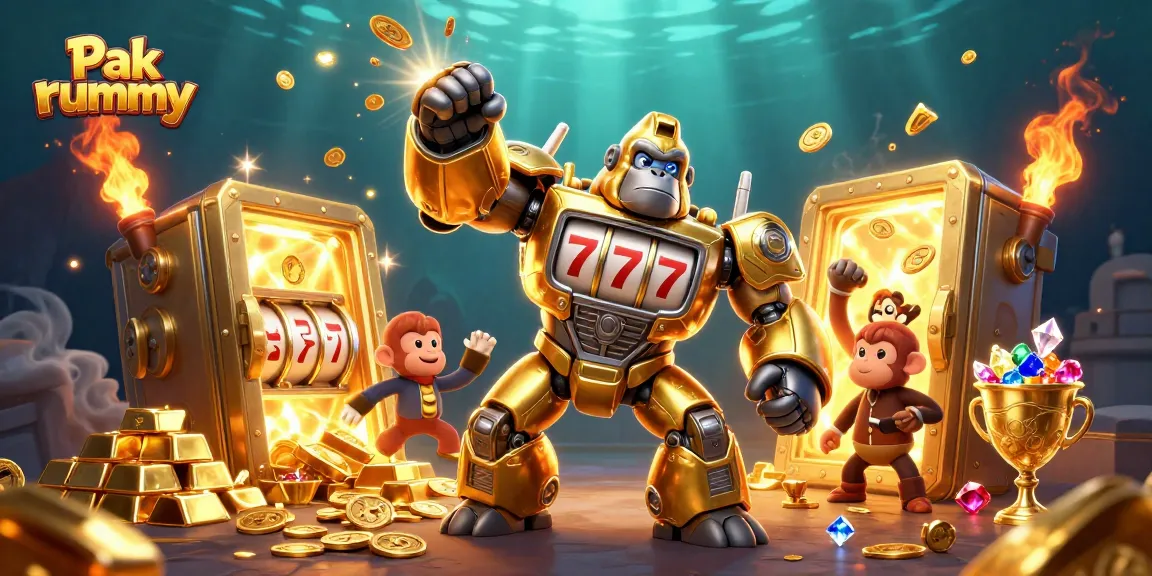 Win big with Pak rummy in this vibrant 3D scene showcasing action-packed gaming elements.