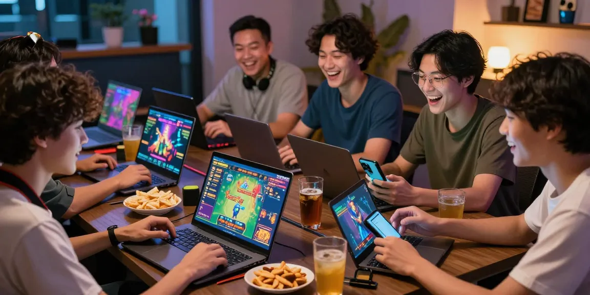 Exciting game bài đổi thưởng scene with players engaged in vibrant gaming activities.