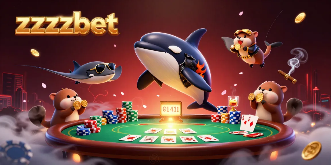 Jogue com os melhores bônus do zzzzbet em um cassino animado com uma orca e um raio.