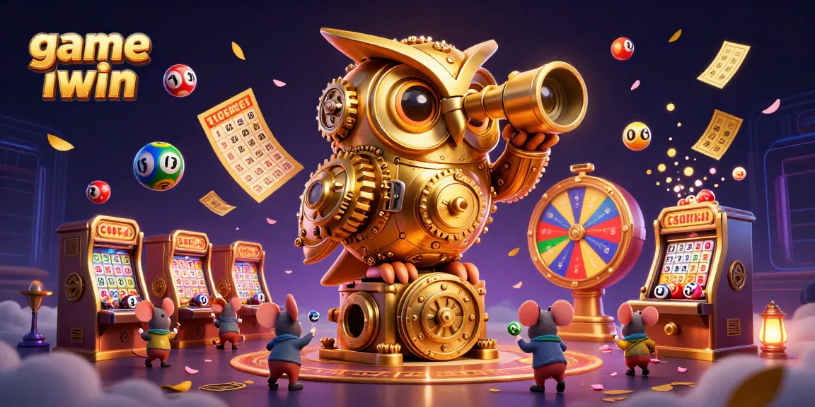 Engage in the thrilling game iwin with vibrant lottery balls and animated casino elements.