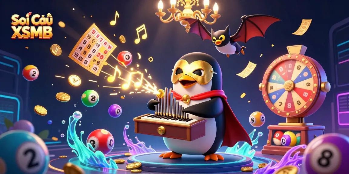 Soi Cầu XSMB lottery excitement with colorful balls, golden tickets, and dynamic casino elements