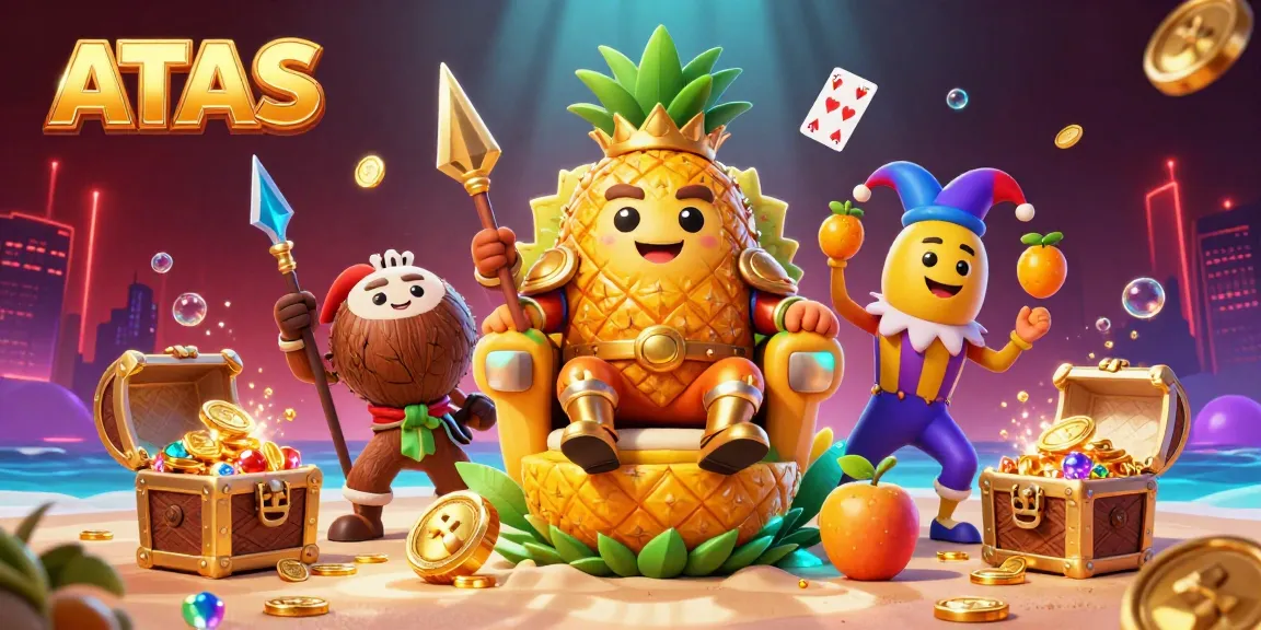 Experience excitement at ATAS casino with the golden pineapple king and dynamic gaming elements.