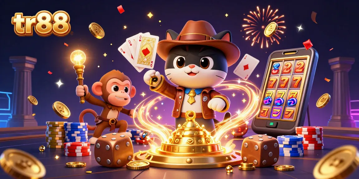 Experience thrilling gameplay with tr88 as the archaeologist cat uncovers casino treasures