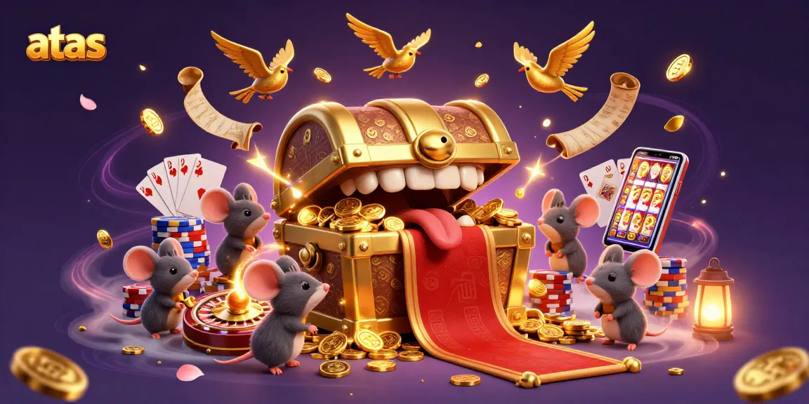 Engage with the atas treasure at the casino, featuring vibrant 3D elements and exciting gaming action.