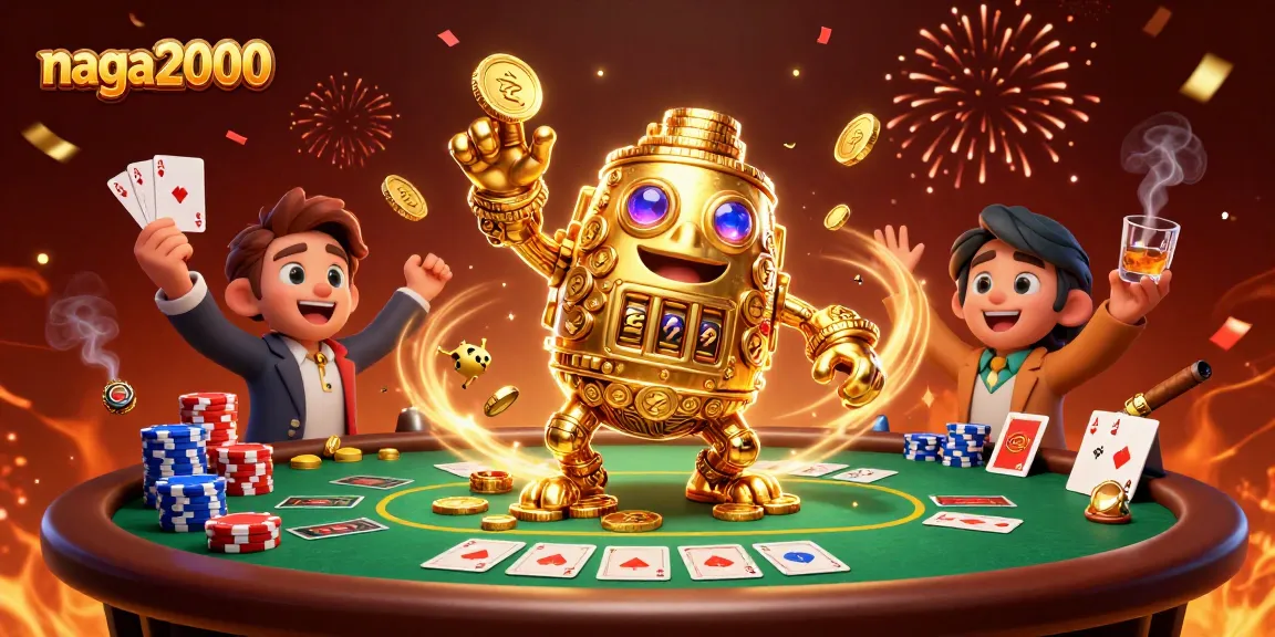 Naga2000 memikat pemain dengan simbol slot dan koin emas bersinar di ilustrasi kasino yang menawan.