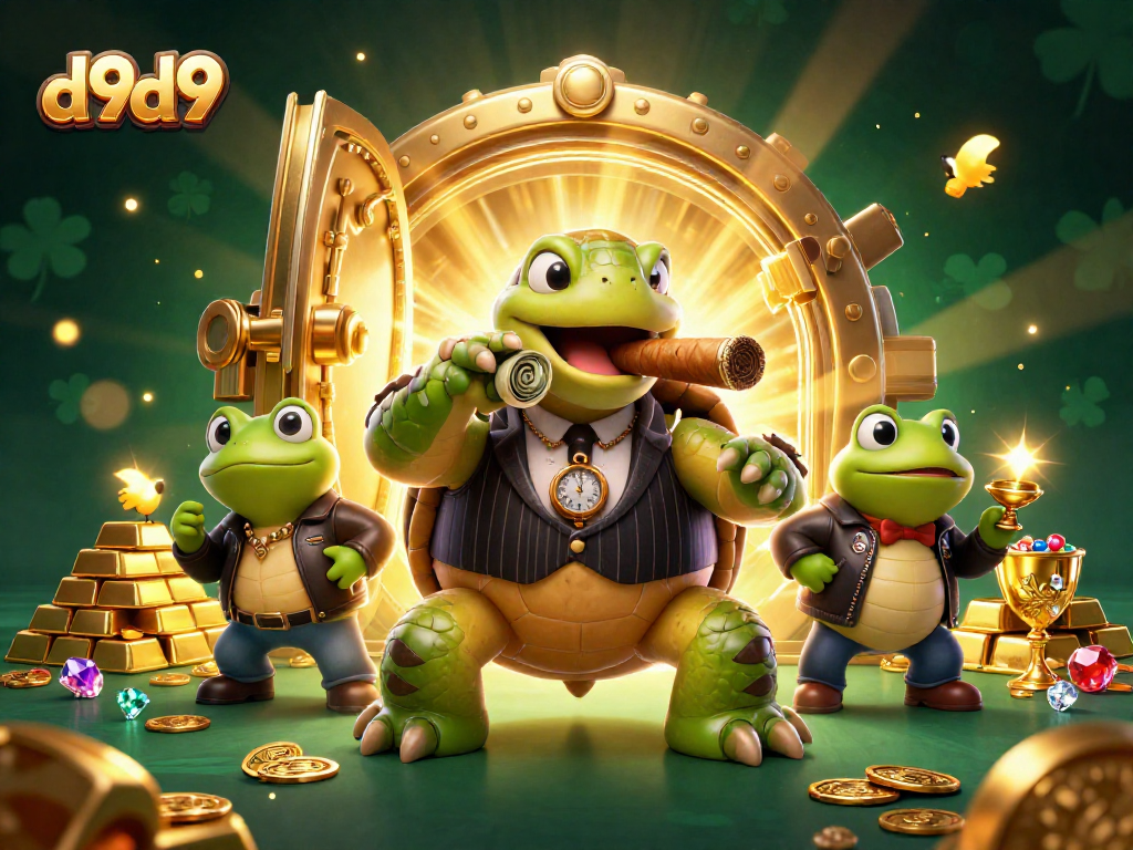 Naglalaro ng d9d9 sa masayang casino na may gintong yaman at makukulay na hiyas