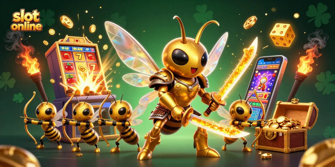 Slot online yang menyenangkan dengan mesin slot dan karakter menarik dalam warna cerah.