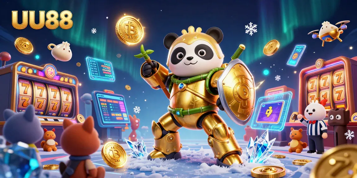 Experience exciting gameplay at UU88 with vibrant casino atmosphere featuring animated characters and crypto elements.