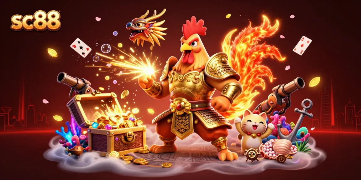 Experience thrilling action with sc88's vibrant gaming scene featuring unique characters and dynamic casino elements.