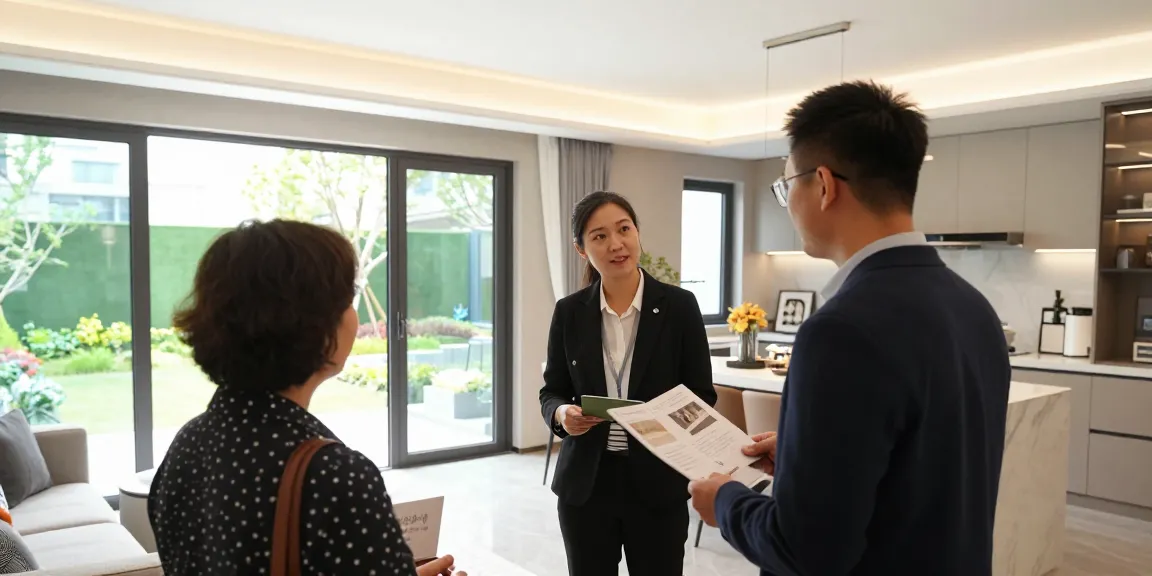 Menampilkan agen real estat dari https://miami4d.com/ yang sedang memandu tur properti modern.