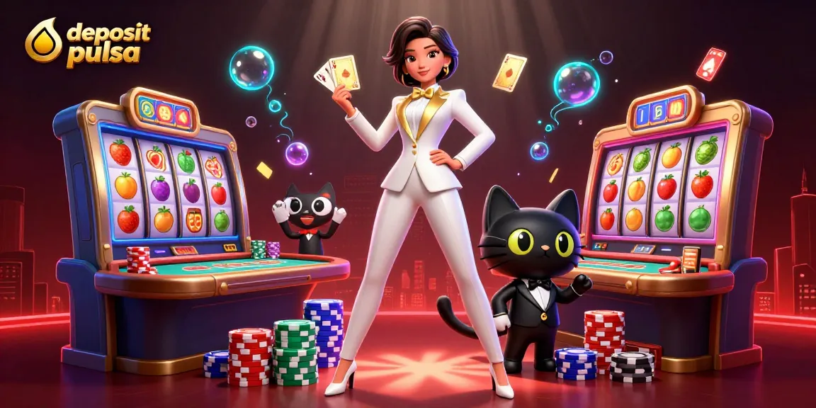 Putar gulungan dan nikmati deposit pulsa di kasino online yang penuh warna dengan elemen permainan yang menarik.