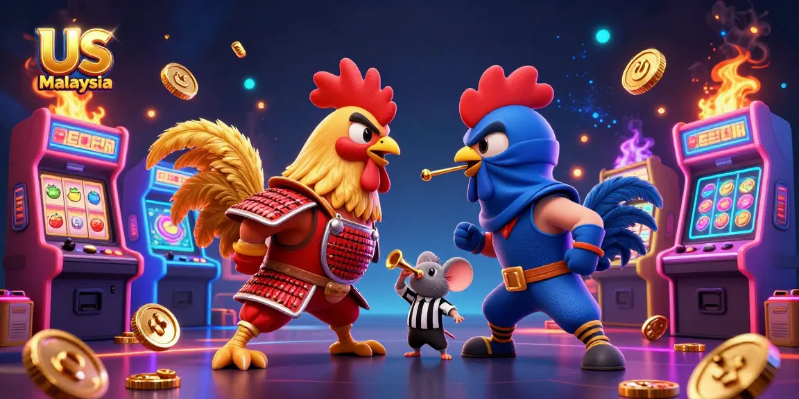 Engage with the thrilling Us Casino Malaysia scene featuring epic roosters and vibrant gaming elements.