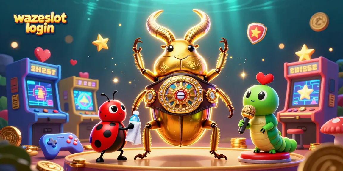 Engage with the action at Wazeslot login, showcasing vibrant 3D characters in a dynamic casino setting.