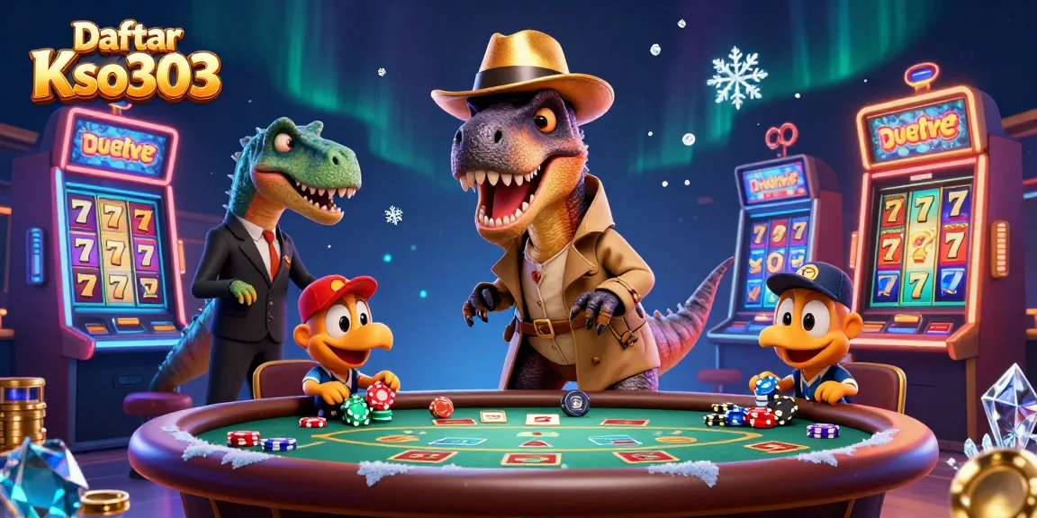 Menangkan permainan slot di Daftar Kso303 dengan ilustrasi kasino yang penuh warna dan menarik.