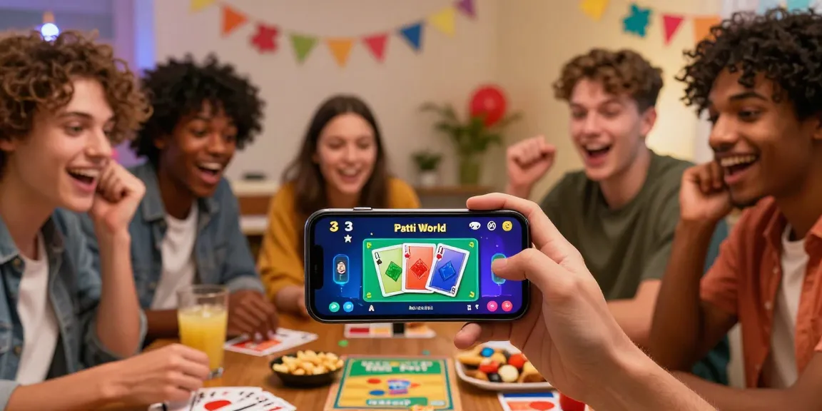 Play free with friends in exhilarating Teen Patti gaming scene on mobile, showcasing the 3 Patti World app.