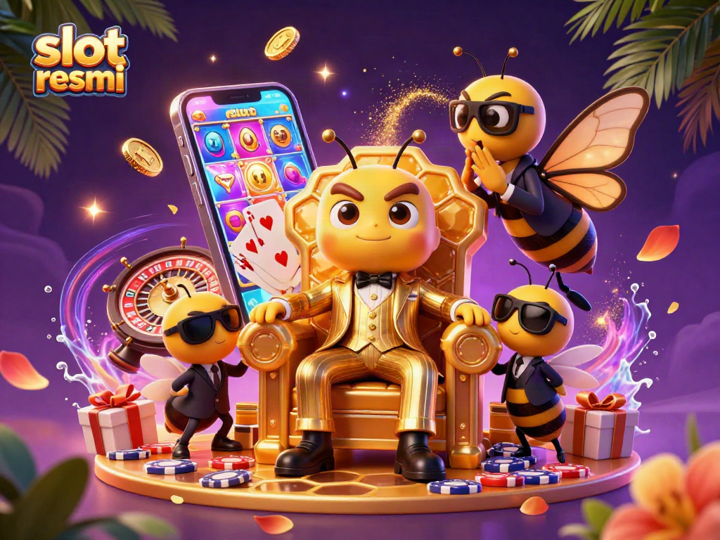 Engage with vibrant slot resmi action as a bumblebee mob boss surveys colorful casino games.