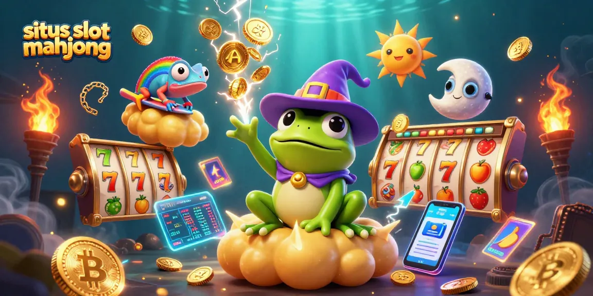 Experience the excitement of situs slot mahjong with engaging characters and slot elements amidst a vibrant 3D scene.