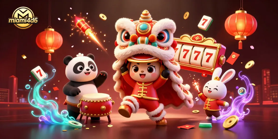 Experience winning excitement with miami4d6 in a vibrant casino-themed 3D illustration.