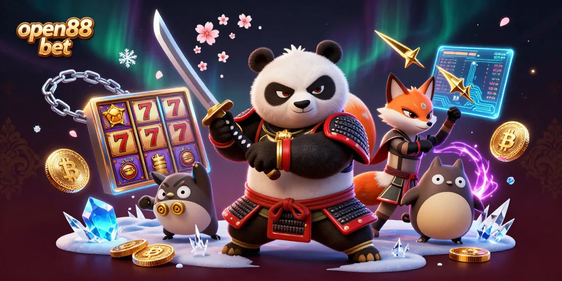 Spin the reels with open88 bet, featuring dynamic samurai and ninja characters alongside jackpot symbols.