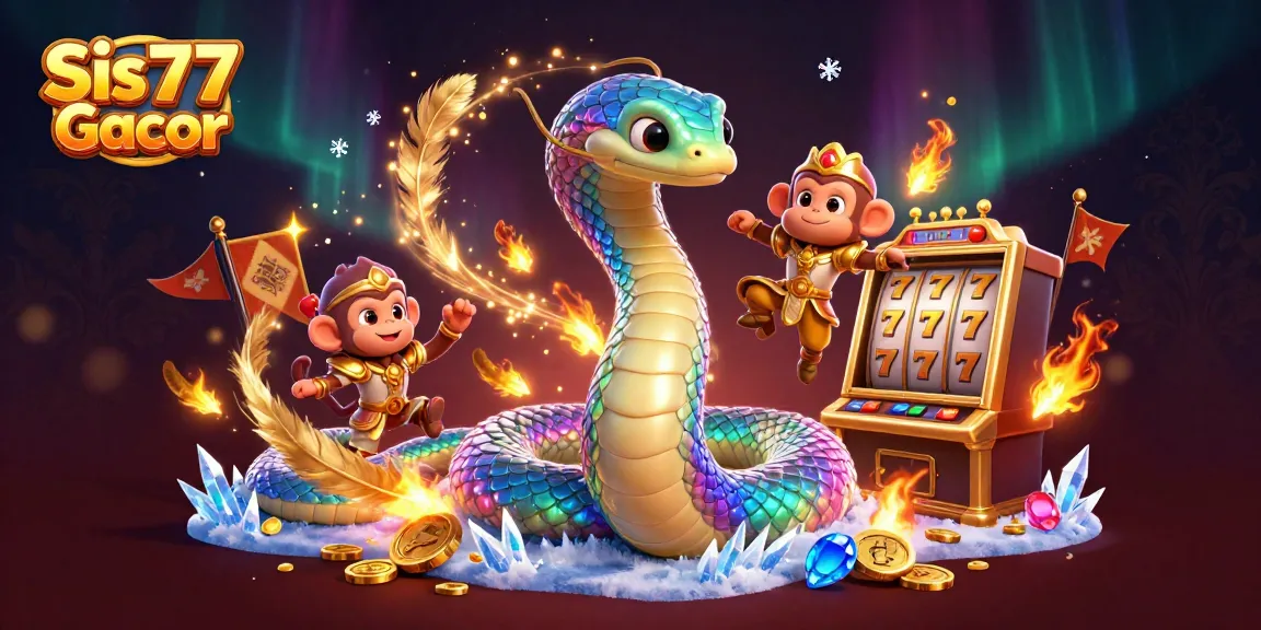 Sis77 Gacor menampilkan aktivitas mesin slot dengan simbol lucky 7 dan koin emas berkilau.