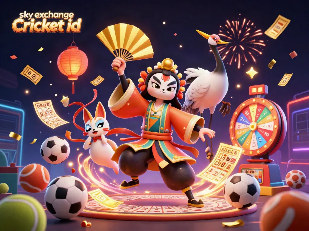 Join the excitement with sky exchange Cricket id and dynamic sports betting elements in a vibrant scene.