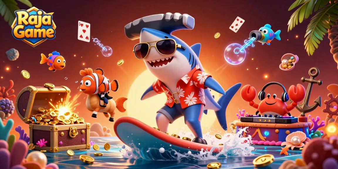 Experience Raja Game excitement with colorful characters playing underwater casino games.