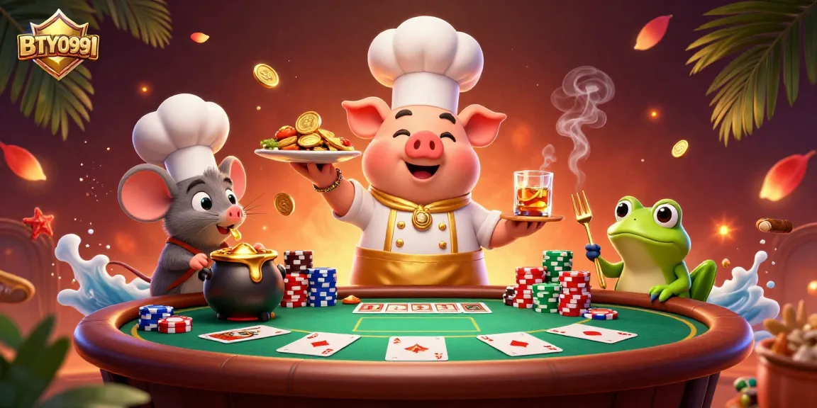 Experience the thrilling world of BTY0991 with gold coins and poker excitement, featuring vibrant characters and dynamic visuals.