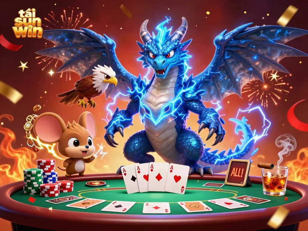 Engage with the thrilling world of online gaming as you tải sun win, featuring vibrant characters and casino elements.