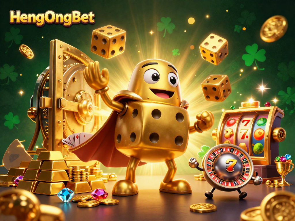 Join the thrill at HengOngBet with massive golden dice juggling luck and fortune!