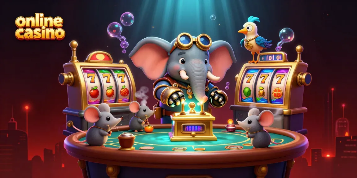 Engage in thrilling action at this vibrant online casino scene with detailed steampunk characters.