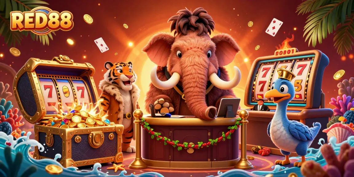 Play exciting casino games like slots at RED88, powered by vibrant 3D artwork and dynamic elements.