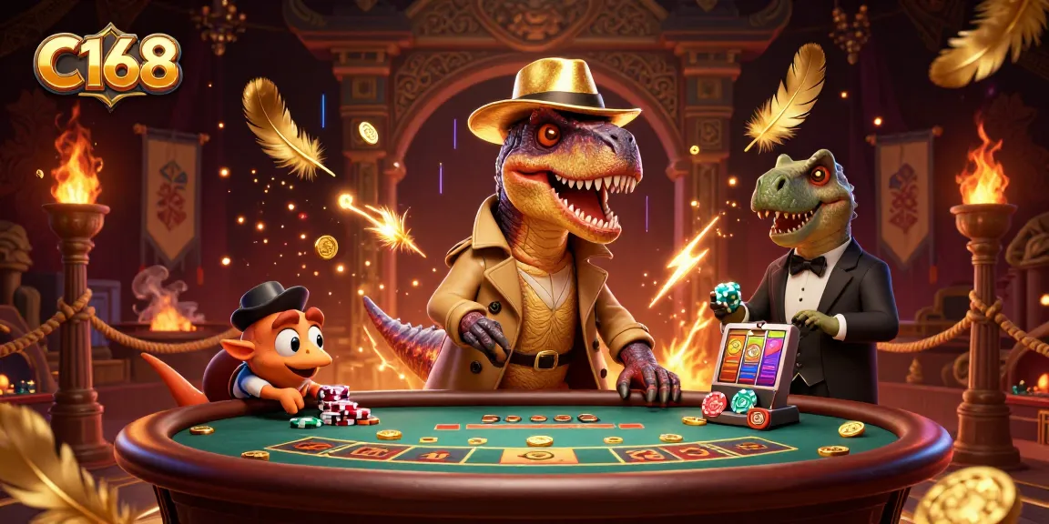 Engage in thrilling C168 action with a 3D velociraptor blackjack strategy at an explosive casino scene.