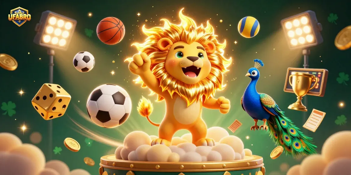Experience UFABRO's thrilling gameplay with animated sports elements and majestic characters.