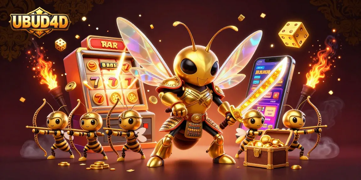 Engage with UBUD4D's exciting gaming action featuring dynamic characters and vibrant casino elements.