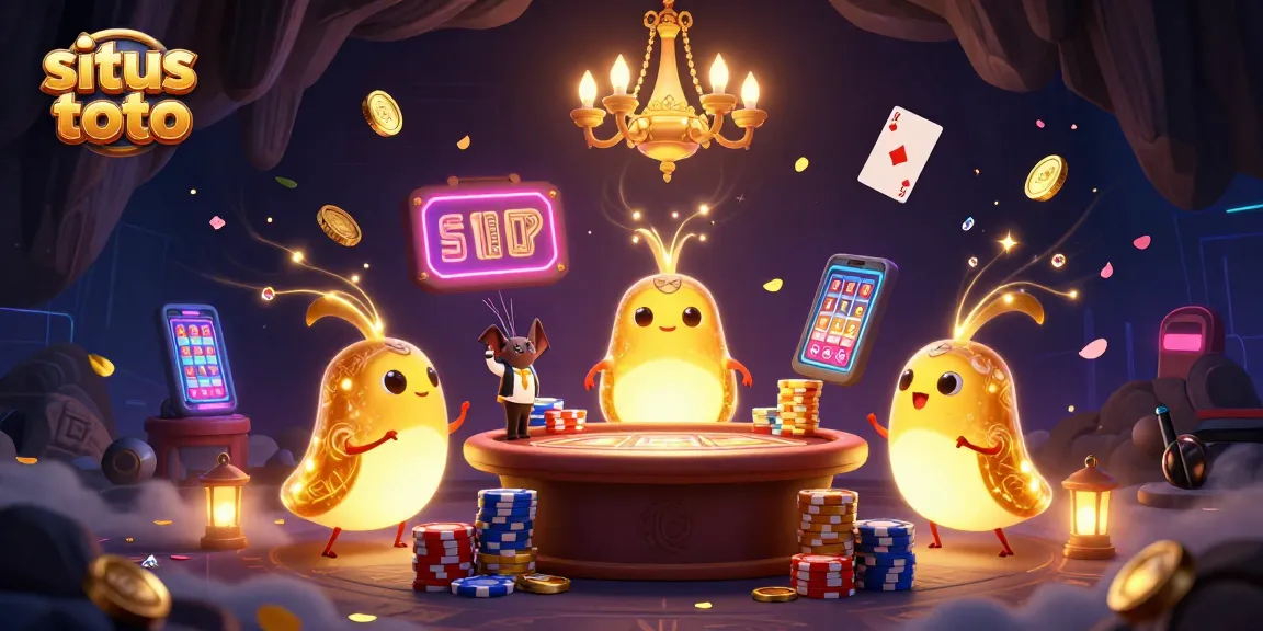 Play exciting games at situs toto with a magical cave scene illuminated by glowworms in a casino.