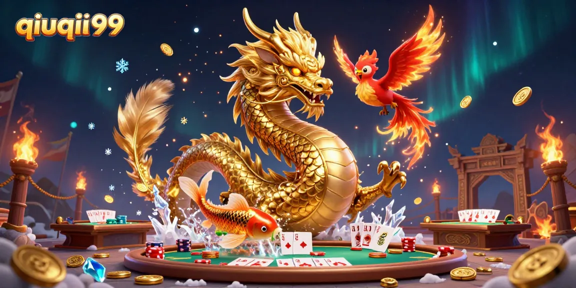 Experience thrilling play at qiuqiu99 with vibrant characters amidst rich casino elements.