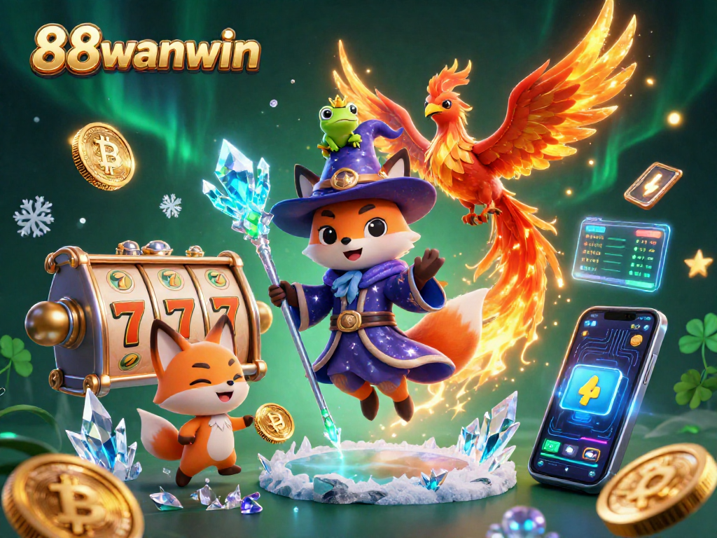 Experience thrilling gaming with 88wanwin's cartoon wizard fox and mystical creatures.