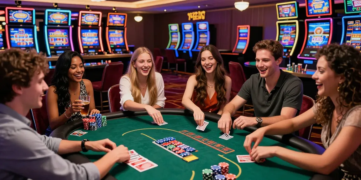 Experience the thrill of usa online casinos at https://selfeducatedamerican.com with friends cheering at a lively poker table.