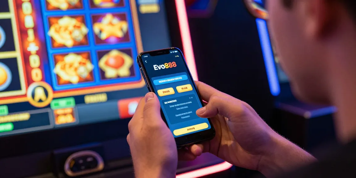 Evo888 gaming experience on mobile device showcasing vibrant slot graphics and immersive user interface.