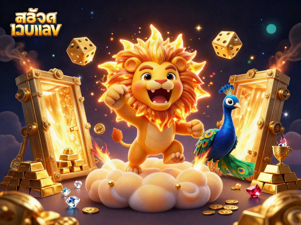 Experience the excitement of สล็อตเว็บตรง with vibrant creatures and wealth in this captivating scene.