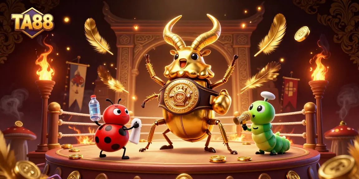 Engage with TA88's thrilling action scene featuring golden characters amidst a dynamic casino atmosphere.