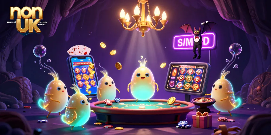 Experience the thrill at non UK casinos that accept UK players with glowing elements and vibrant gaming action.