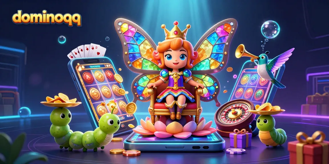 Experience thrilling action with dominoqq, where a butterfly queen rules over a vibrant casino world.