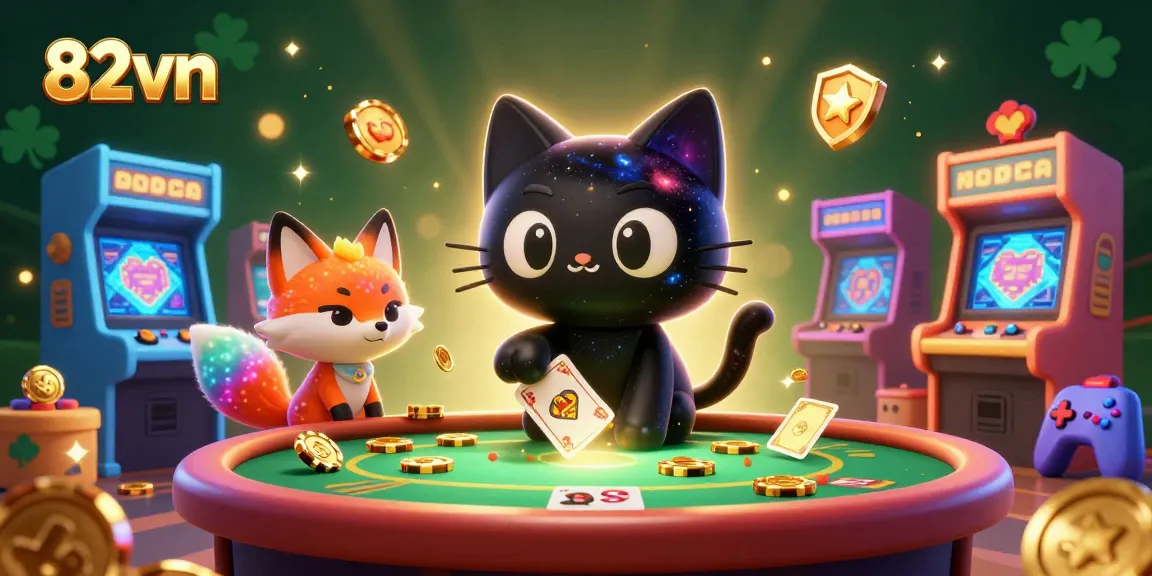 Experience thrilling gaming with 82vn at a cosmic casino table capturing golden chips.